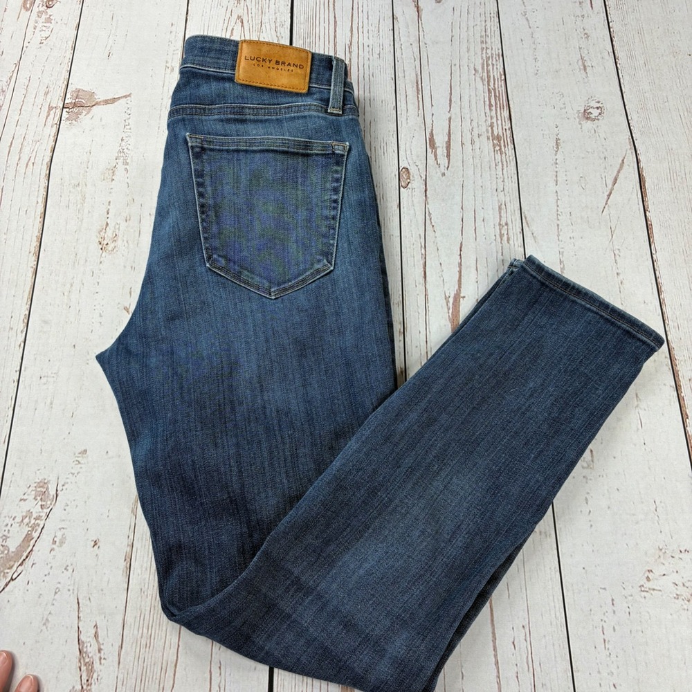 Lucky Brand Womens High Rise Skinny Jeans Blue Medium Wash Denim Size 30